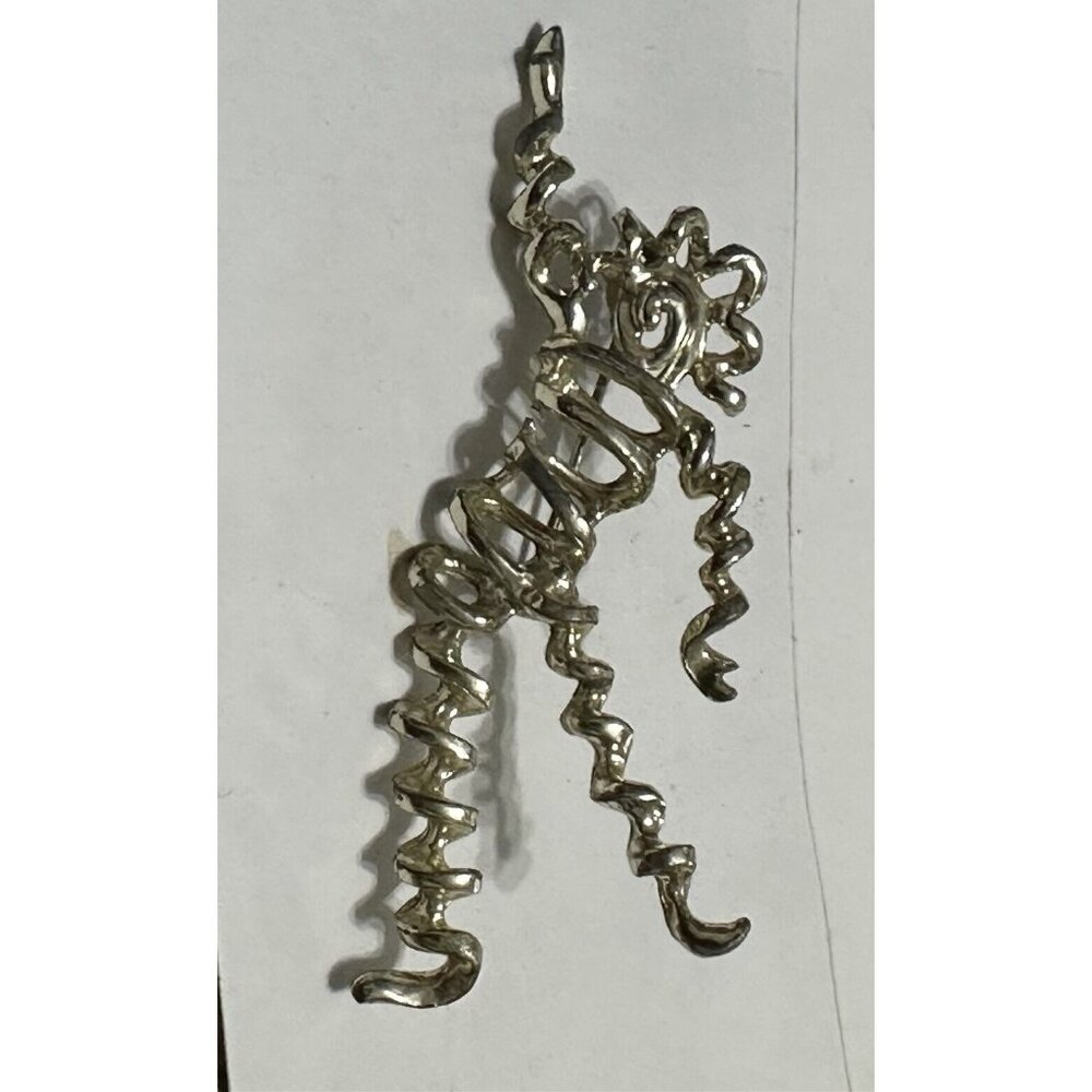 Vintage NEMO Pin Brooch Silver Tone Metal Coil Corkscrew Man Figural